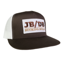 JB/DB Brown & White Mesh Flatbill